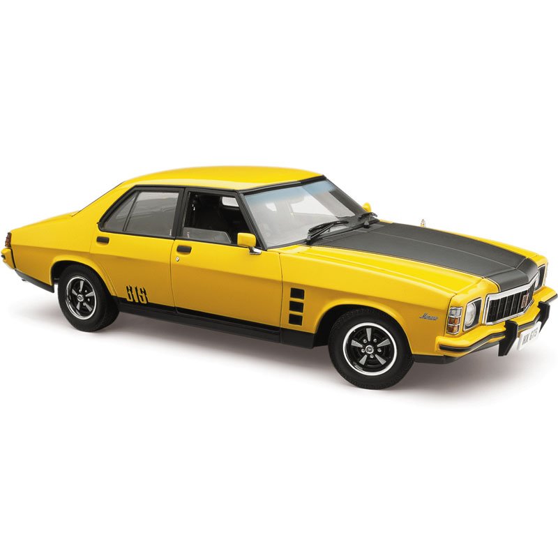 1:18 Holden HX Monaro GTS - Absinthe Yellow with Black Stripes - Classic Carlectables - 18341