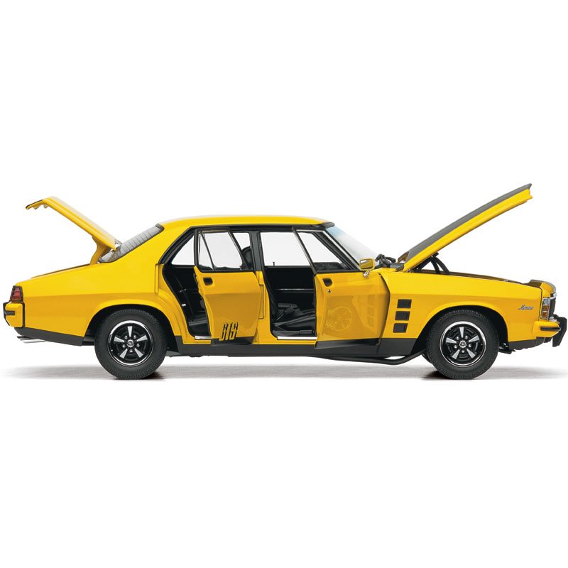 1:18 Holden HX Monaro GTS - Absinthe Yellow with Black Stripes - Classic Carlectables - 18341