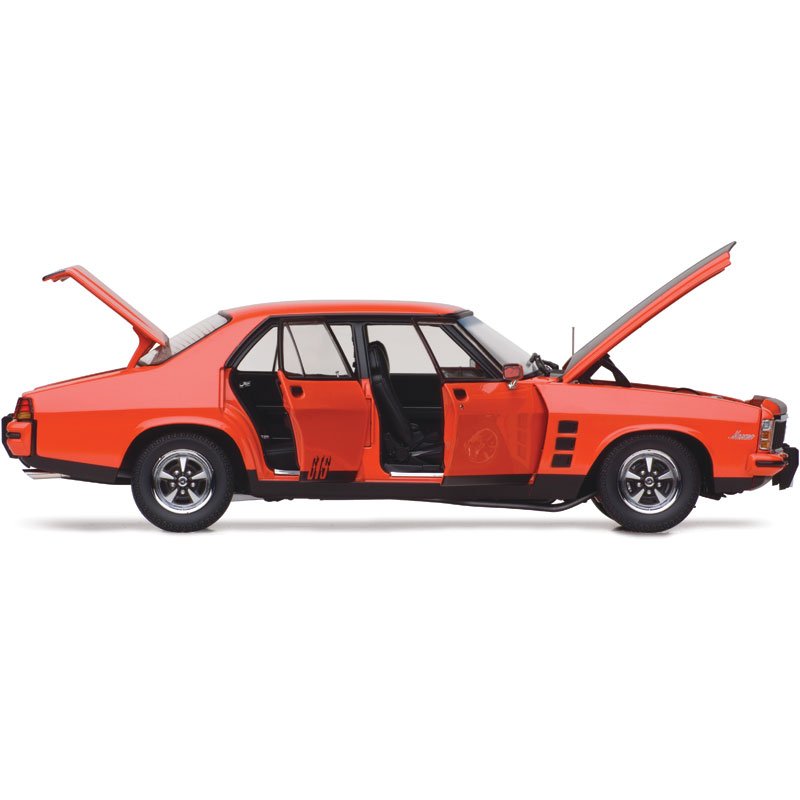 1:18 Holden HX Monaro GTS - Mandarin Red with Black Stripes - Classic Carlectables - 18660