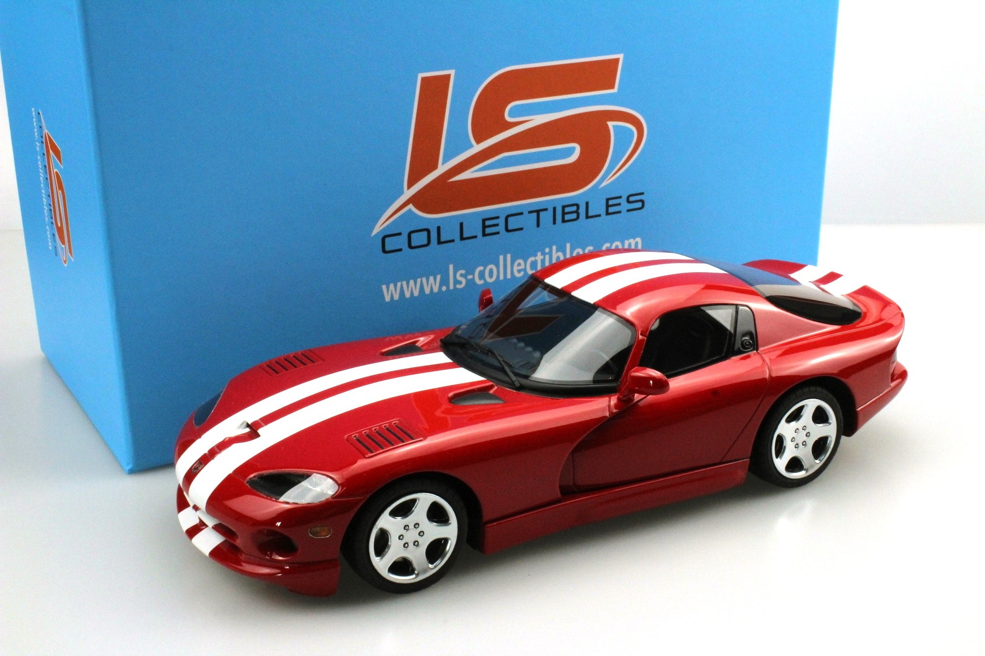 1:18 Dodge Viper GTS - 2002 - Metallic Red w/Stripes - LS Collectibles - LS016B