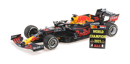 1:18 Red Bull Racing F1 Honda RB16B #33 - Abu Dhabi GP - Winner - With Pitboard - 2021 - Formula 1 - Red Bull Racing Honda - Max Verstappen - Minichamps - 110 212333