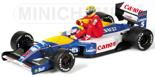 1:18 Williams F1 Renault FW14 - British GP - Ayrton Senna Lift - 1991 - Formula 1 - Williams F1 - Nigel Mansell - Minichamps - 540 911805