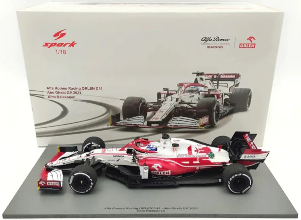 1:18 Alfa Romeo Orlen C41 #7 - Abu Dhabi GP - 2021 - Formula 1 - Alfa Romeo Racing - Kimi Raikkonen - Spark Model - 18S607