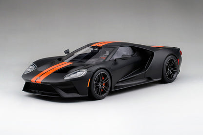 1:18 Ford GT - Resin Model - 2017 - Matte Black w/Competition Orange Stripe - Top Speed - TS0092
