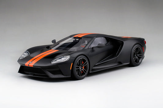 1:18 Ford GT - Resin Model - 2017 - Matte Black w/Competition Orange Stripe - Top Speed - TS0092