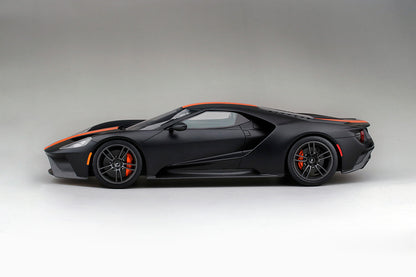 1:18 Ford GT - Resin Model - 2017 - Matte Black w/Competition Orange Stripe - Top Speed - TS0092