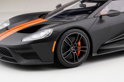 1:18 Ford GT - Resin Model - 2017 - Matte Black w/Competition Orange Stripe - Top Speed - TS0092