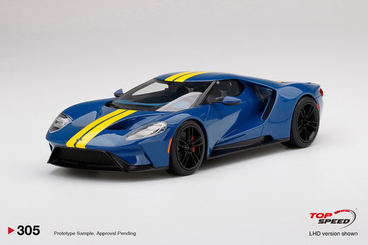 1:18 Ford GT - Sunoco Blue w/Yellow Stripe - Top Speed - TS0305